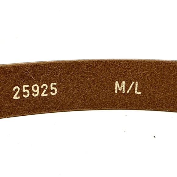 CHICO'S Brass Hook Loop Buckle Belt Womens M/L Gemstone Brown Leather Adjustable - Picture 10 of 11